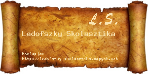Ledofszky Skolasztika névjegykártya